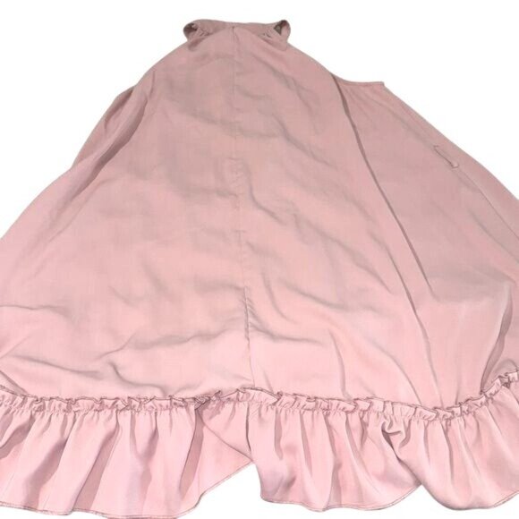 Kirundo Womens Halter Neck Ruffle Hem Dress S Pink Sleeveless - Picture 3 of 9